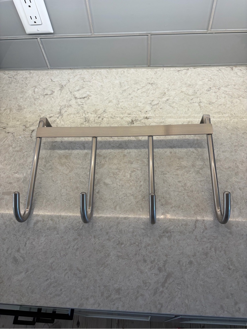 4 Hook Over-the-Door Hanger Rack – Brushed Nickel